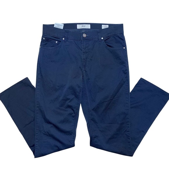 Brax Cooper Fancy Ultralight Pants Mens 30x32 Navy Blue Regular Fit Casual